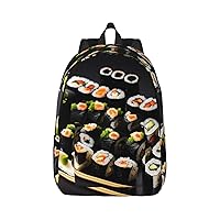 Japanese Sushi Black Stylish And Versatile Casual Backpack,For Meet Your Various Needs.Travel,Computer Backpack For Men