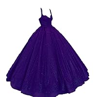 Strap Quinceanera Dresses for Juniors Glitter Prom Party Ball Gown