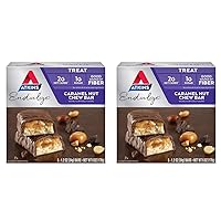 Atkins Endulge Caramel Nut Chew Bar, Dessert Favorite, 1g Sugar, Good Source of Fiber, 5 Count (Pack of 2)