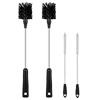 [4 Pack] Water Bottle Brush & Straw Cleaner Set,Stainless Steel Long Handle Baby Bottle Scrub Cleaning Brush for Sports Bottles, Cups, Dishes, Coffee Mugs, Glasswares, Tumblers, Wine Decanters