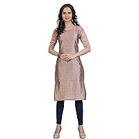 Jessica-Stuff Women Checkered Cotton Silk Straight Kurta (468)