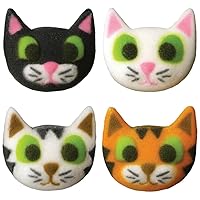 Dec-Ons Decorations Molded Sugar Edible Cupcake Cake Toppers, 12 Count (Cat)
