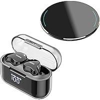 TOZO Crystal Buds Bluetooth 5.3 True Wireless Stereo Earbuds Black W1 Wireless Charger Black