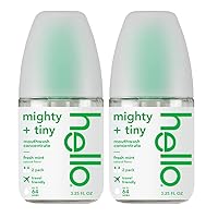 Fresh Mint Mouthwash Concentrate, Alcohol Free for Bad Breath, Travel Size Mouthwash Made with Coconut Oil and Tea Tree Oil, Helps Freshen Breath, 2 Pack, 3.25 Oz Pump Bottles