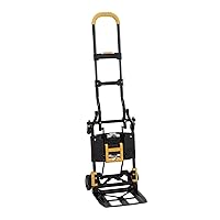 COSCO 12225YGB1E 2-in-1 Folding Hand Truck, 300 lb. Capacity, Multi-Position with Extendable Handle, Yellow