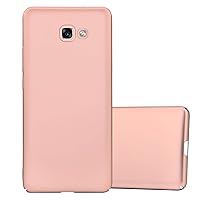 Case Compatible with Samsung Galaxy A7 2017 in Metal ROSÉ Gold - Shockproof and Scratch Resistent Plastic Hard Cover - Ultra Slim Protective Shell Bumper Back Skin