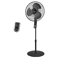 Lasko Oscillating Pedestal Fan, Thermostat, Adjustable Height, Remote Control, Timer, 4 Speeds, for Bedroom, Living Room, Office & Dorm, 16