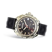 Vostok | Men’s Komandirskie Classic Commander Russian Military Style Mechanical Watch | WR 20 m | Model 219326 Leather Band