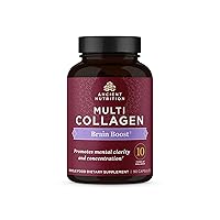 Collagen Protein Brain Boost, Collagen Protein Capsules Brain Supplement for Reduced Joint Discomfort, Healthy Skin and Nails, 90 ct