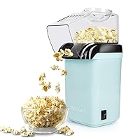 Popcorn Popper Machine 1200W Electric Hot Air Popcorn Maker with Measuring Cup & Butter Melting Tray, High Popping Rate, 2 Min Fast Making Popcorn Healthy Oil Free for Home Kids Movie Night