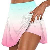 2 in 1 Flowy Athletic Skorts for Women Casual Running Shorts Workout Active Yoga Shorts Tennis Skirts Inner Shorts