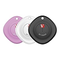 Verbatim My Finder Bluetooth Tracker Item Finder Compatible with Apple Find My (iOS Only) Water Resistant and Dustproof 3pk – Black,White,Purple