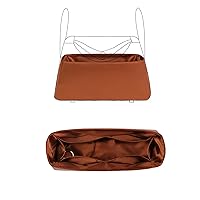 Silk Smooth Purse Organizer Insert for Lindy 19/26/30/34 Bags,Bag Shapers for Luxury Handbags (LD30 with zipper,Gold)