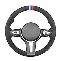 MEWANT Alcantara Car Steering Wheel Cover Hand-Stitched for BMW F87 M2 2015-2017 F80 M3 2014-2017 F82 M4 2014-2017 M5 F12 F13 M6 F85