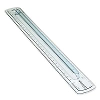 00402 Smoke Gray Plastic Ruler with Finger Grip, 12 Inch
