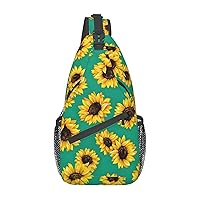 Spring Sunflowers Flowers Cross Chest Bag Diagonally Travel Backpack, Light Travel, Hiking Single Shoulder Bag