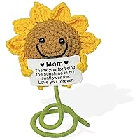 Crochet Sunflower Bitrhday Gifts for Mom, Mothers Gifts for Mom From Daughter Son, Crocheted Sun Flower Thoughtful Gifts Ideas for Mama 1Pc