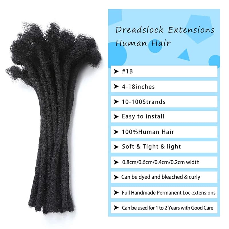 100% Human Hair Dreadlocks Handmade Single Ended - Straight Hair Mediu –  Locsanity