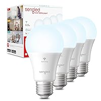 Alexa WiFi Light Bulb - Smart Bulbs That Work with Alexa/Google Assistant, A19 Daylight (5000K) - No Hub Required, 800LM 60W High CRI)60 Equivalent, 4 Count (Pack of 1)
