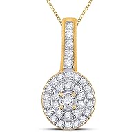 10kt Gold Womens Round Diamond Fashion Pendant 1/3 Cttw Color G-H, Clarity I2 Fine Jewelry For Women