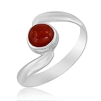 Carnelian Handmade925 Sterling Silver Solitaire Ring Costume Stylish Unique Fashion Jewellery For Her