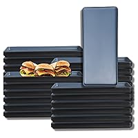 Steelite International 7830JB024 Melamine Rectangular Dinner Plate, Heavy Use Break Resistant, Baja, 12.8 by 5.8 by .75, Stackable Large Food Serving Tray, Set of 24, Blue Black