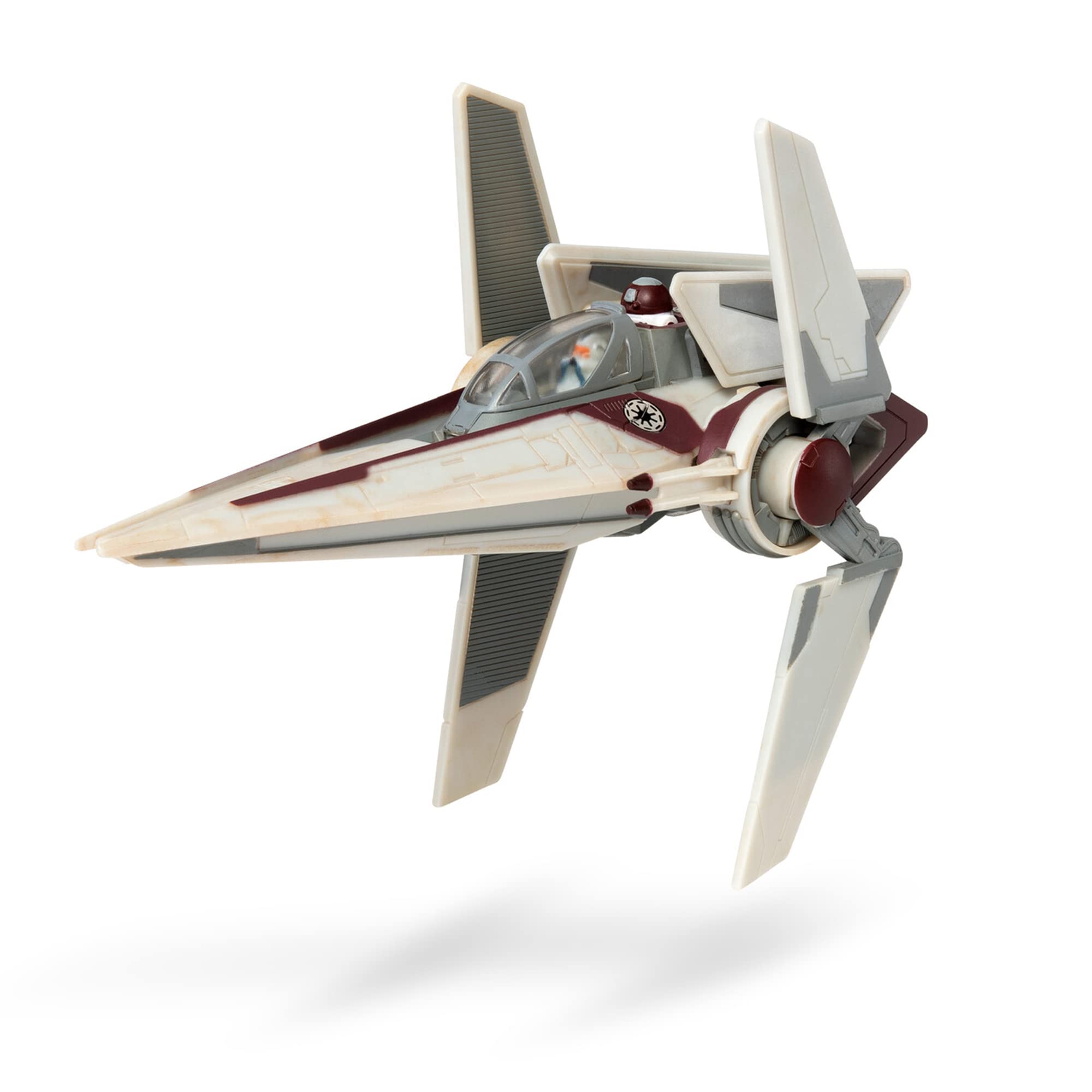 STAR WARS Micro Galaxy Squadron V-Wing Starfighter - 3-Inch Light Armor Class Vehicle with Two 1-Inch Micro Figure Accessories