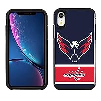 Apple iPhone XR - NHL Licensed Washington Capitals Blue Jersey Textured Back Cover on Black TPU Skin