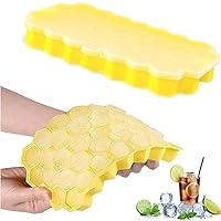 ice Cube Tray Honeycomb Ice Cube Tray 37 Lattice Food Grade Silicone Ice Cube Mould with Lids Easily Removable Mould Ice Tray Mould for Ice Cream Party Cold Drink Whiskey Cocktail