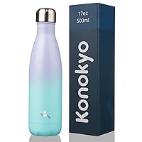 Insulated Water Bottles,17oz Double Wall Stainless Steel Vacumm Metal Flask for Sports Travel,Oasis