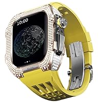 ONECMN Watch Modification Kit, Luxury Watch Band Kit for Apple Watch 8 Ultra 45mm, Luxury Viton Strap, Titanium Case for iWatch 7, 8, 45mm, Upgrade Modification
