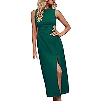 Summer Tight Bodycon Solid Colors Casual Dresses Long Dresses Women Ladies Dress Wedge