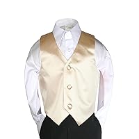 Unotux Boys Satin Champagne Vest from Baby to Teen