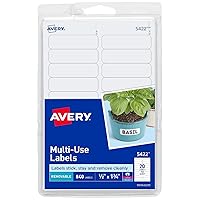 Avery Self-Adhesive Removable Labels, 0.5 x 1.75 Inches, White, 840 per Pack (05422)