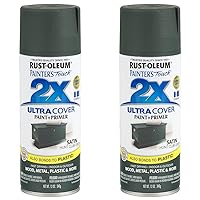 Rust-Oleum 249074 Painter's Touch 2X Ultra Cover Spray Paint, 12 oz, Satin Hunt Club Green (Pack of 2)