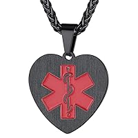 Medical Alert ID Necklace, Stainless Steel/18K Gold Plated Health Emergency Identification Pendant Necklaces Customize Jewelry for Men Women with Delicate Packaging