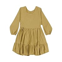 Toddler Kids Baby Girl Dress Long Sleeve Solid Color Casual Dresses Soft and Warm Dress Clothes