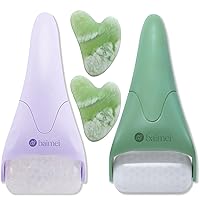 BAIMEI Ice Roller and Gua Sha Set for Ultimate Skin Rejuvenation - Purple Green