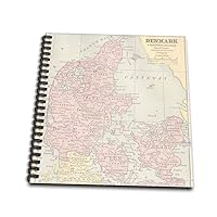 3D Rose 3dRose Vintage Denmark Map-Drawing Book, 8 by 8-inch (db_178856_1), 8
