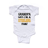 Baby's My Grandpa says I'm a Steelers Fan Bodysuit 6 Months White