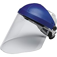 3M H8A Ratchet Headgear and Visor Combination with 3M WP96 Clear Polycarbonate Faceshield, Complete Headgear and Face Shield Safety System, ANSI Z87, Adjustable, Thermoplastic