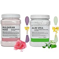 Jelly Mask Powder for Facials,Rose Jelly Masks For Facials Professional, Aloe Vera Jelly Face Mask,Face Masks with Double-ended Silicone Brush, 23 Fl Oz