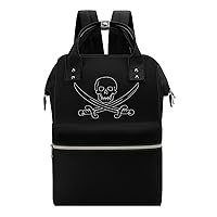 Skull Swords Pirate Diaper Bag Backpack Travel Waterproof Mommy Bag Nappy Daypack