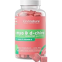 Kind Nature Myo-Inositol & D-Chiro Inositol Gummies with Vitamin D & Folate - Ideal 40:1 Ratio - PCOS Supplements for Fertility, Menstrual & Hormone Balance - 30 Day Supply