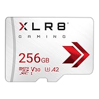 PNY 256GB XLR8 Gaming microSDXC Memory Card - 100MB/s, UHS-I, 4K UHD, Full HD, U3, V30, A2 - micro SD for Portable Console Gaming on Nintendo-Switch, Steam Deck, Smartphones and Tablets