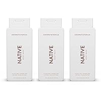 Native Body Wash Natural Body Wash for Women, Men | Sulfate Free, Paraben Free, Dye Free, with Naturally Derived Clean Ingredients Leaving Skin Soft and Hydrating, Coconut & Vanilla 18 oz - Pack of 3