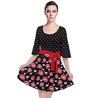 CowCow Womens Sexy Party Cutout Dress Roses Musical Cute Valentines Day Love Hearts Velour Kimono Dress