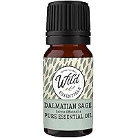 Wild Essentials Dalmation Sage 100% Pure Essential Oil - 10ml, Premium Grade, Made and Bottled in The USA, Stimulating, Stress, Fatigue