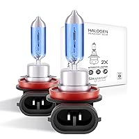 Sinoaprcel H11 Halogen Low Beam Headlight or Fog Light Bulb,270% Brighter 5000K White Replacement for Standard 55W Bulb,Pack of 2
