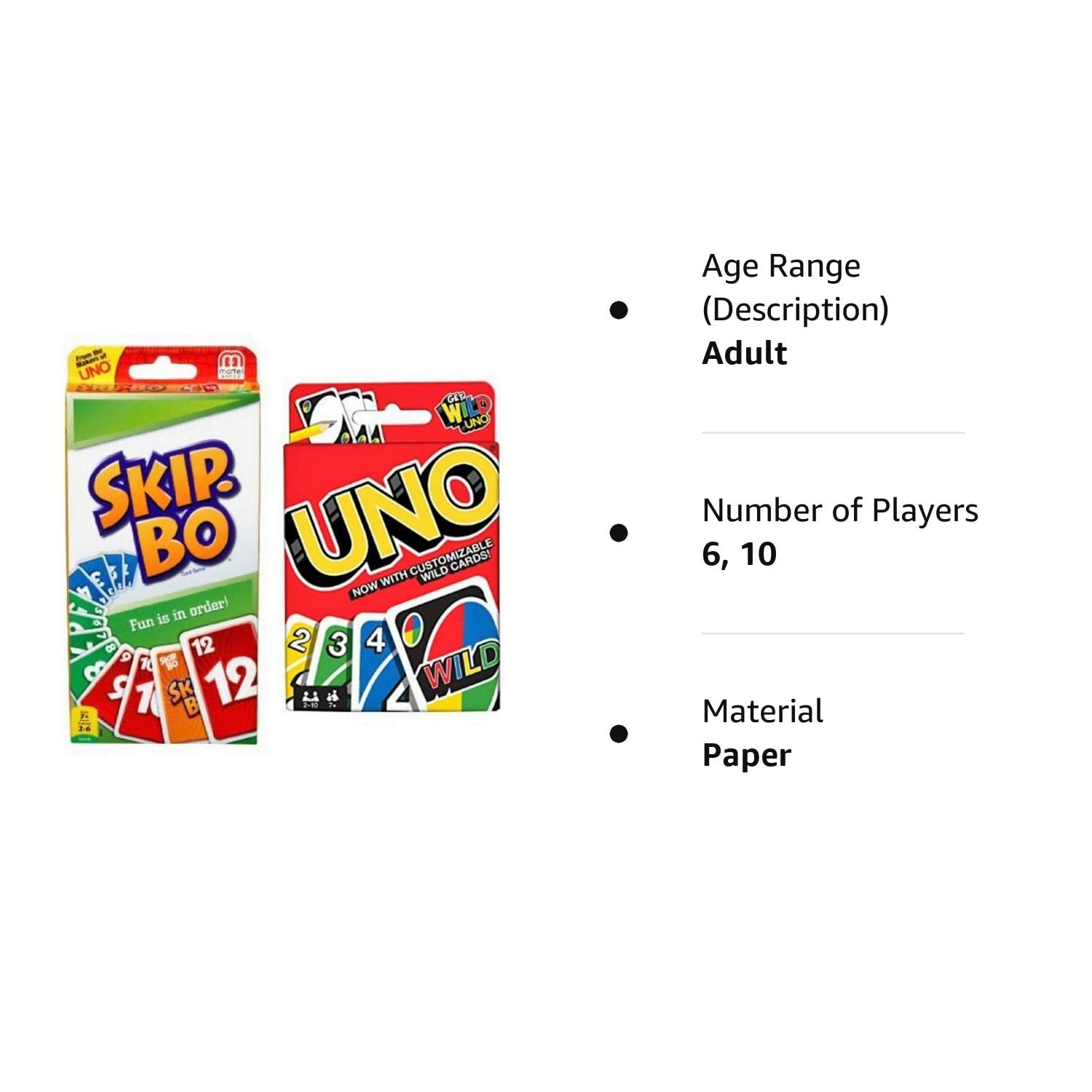 Skip Bo card game bundled with Uno card game